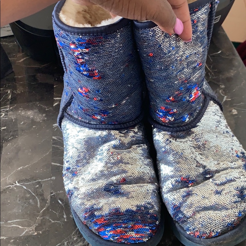Red Silver and Blue Sequence Uggs!